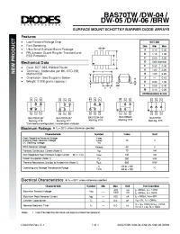 Datasheet BAS70DW-04 manufacturer Diodes